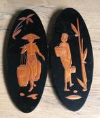 2x vintage houten wandhangers, Antiek en Kunst, Ophalen of Verzenden