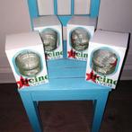 Heineken silver bierglazen in doosje 4 stuks, Verzamelen, Biermerken, Ophalen, Nieuw, Glas of Glazen, Heineken