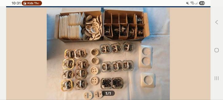 Jardy retro schakelmateriaal ivoorkleur, Doe-het-zelf en Verbouw, Overige Doe-het-zelf en Verbouw, Gebruikt, Ophalen of Verzenden