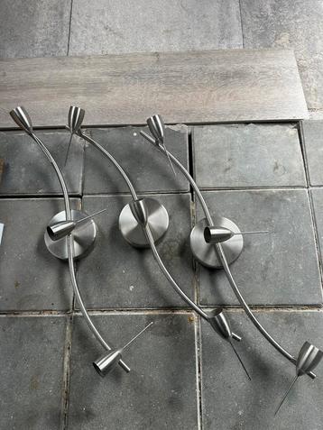 3 IKEA wandlampen  RVS  €10totaal beschikbaar voor biedingen