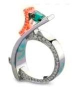Ring groene steen maat 18, Verzenden, Nieuw, Zilver