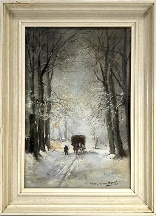 Schilderij op porseleinen tegel naar Louis Apol, Antiek en Kunst, Kunst | Schilderijen | Klassiek, Ophalen of Verzenden