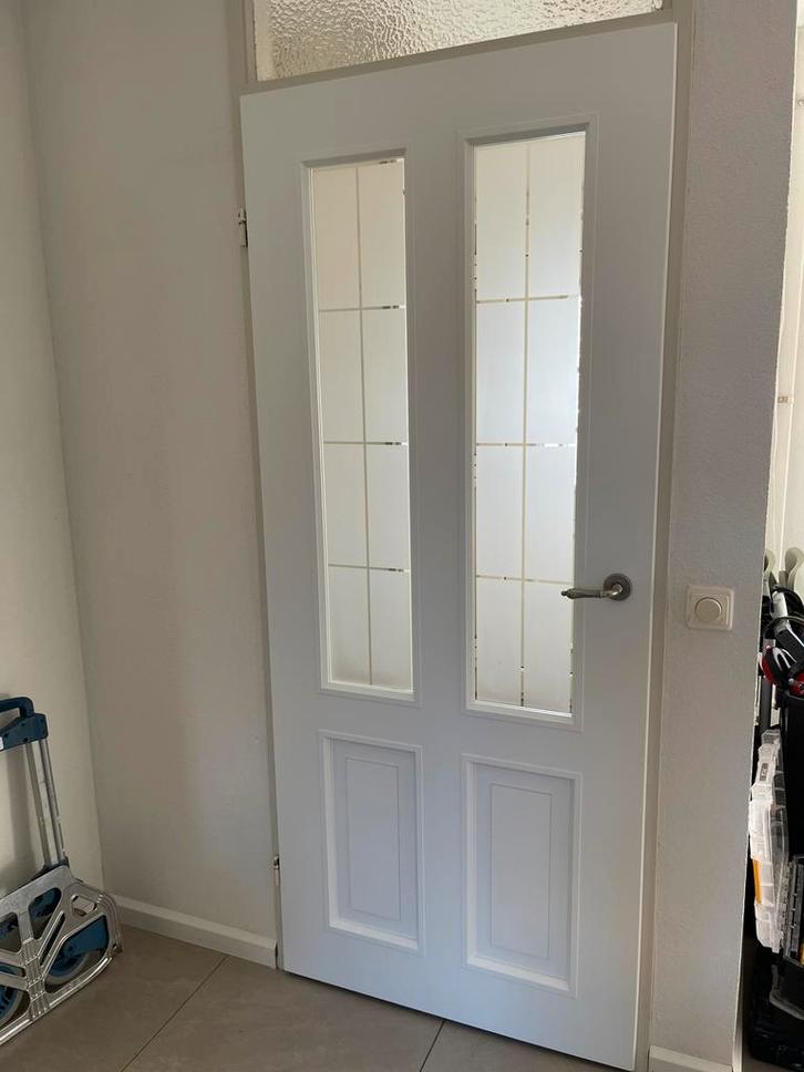 Svedex glas opdekdeur links - 83x201,5, Doe-het-zelf en Verbouw, Deuren en Horren, Zo goed als nieuw, Binnendeur, 200 tot 215 cm