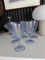 6 vintage blauwe wijnglazen ikea, Ophalen of Verzenden