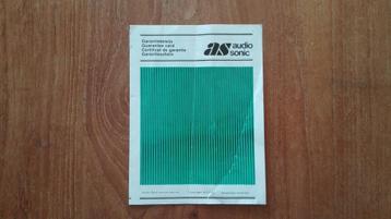 Garantiebewijs audiosonic PP 160 pp-160 AS audio sonic beschikbaar voor biedingen