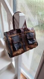 Stoere tas van natuurlijke materialen zoals leer,vilt,jute, Ophalen of Verzenden, Zo goed als nieuw, Bruin