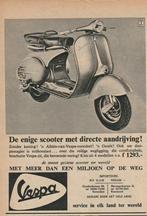 Retro reclame 1957 Vespa brommer scooter directe aandrijving, Verzenden, Overige typen