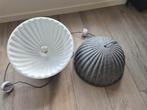 2X Grijze stoffen lamp, Huis en Inrichting, Lampen | Hanglampen, Ophalen, Zo goed als nieuw, Minder dan 50 cm