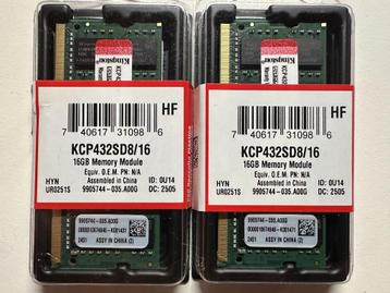 [NIEUW] Kingston 32GB (2x16GB) SODIMM DDR4 3200Mhz beschikbaar voor biedingen