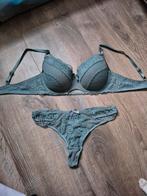 Hunkemöller lingerie set bh 80C string L blauw groen petrol, Hunkemöller, Ophalen of Verzenden, Blauw, Setje