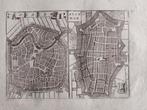 4 / Stadsplattegrond Haarlem & Alkmaar Gravure uit 1706, Antiek en Kunst, Ophalen of Verzenden