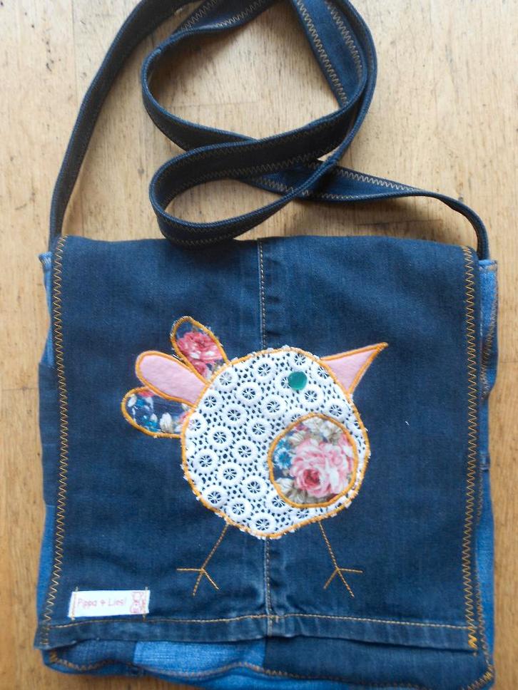 Pippa & Lies tas met grappig vogeltje, Sieraden, Tassen en Uiterlijk, Tassen | Damestassen, Nieuw, Overige typen, Blauw, Ophalen of Verzenden