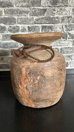 Oude houten vaas, Ophalen, Gebruikt, Overige materialen, Minder dan 50 cm