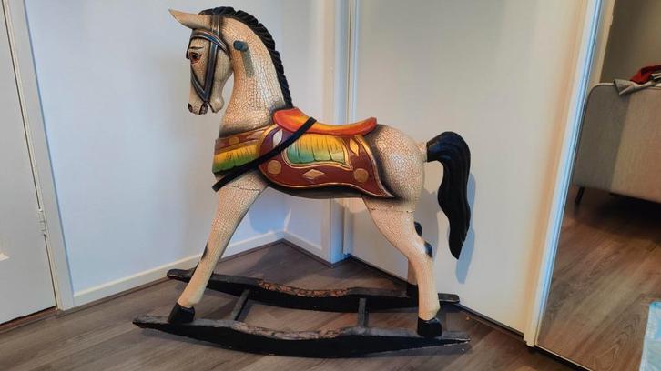 Vintage Houten Hobbelpaard, Antiek en Kunst, Antiek | Speelgoed, Ophalen of Verzenden