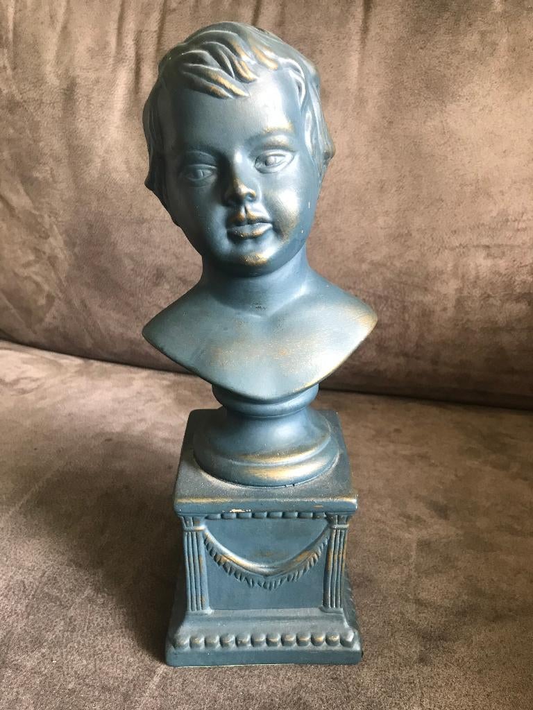 Vintage Keramieken Beeldje/Buste van een kind op Sokkel., Ophalen of Verzenden, Zo goed als nieuw, Mens