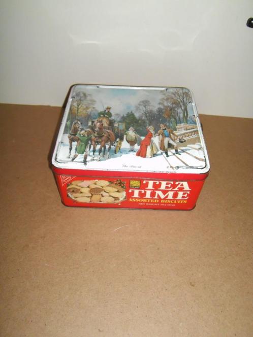 Groot oud blik Teatime,"the arrival"koets,gesigneerd,winkelb, Verzamelen, Blikken, Gebruikt, Overige merken, Ophalen of Verzenden