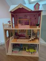 Poppenhuis met Meubeltjes - 14-delig - 86x38x12,85 cm, Ophalen, Gebruikt, Poppenhuis