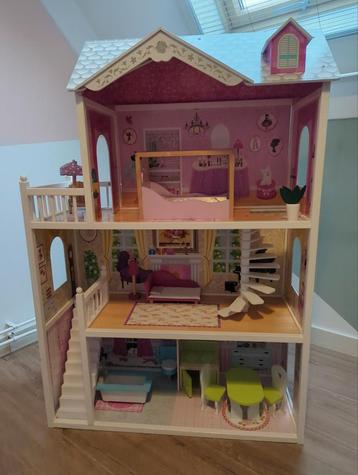 Poppenhuis met Meubeltjes - 14-delig - 86x38x12,85 cm beschikbaar voor biedingen