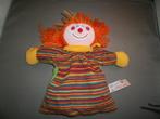 vintage Tiamo clown /popje gestreept lijf oranje haar groene, Kinderen en Baby's, Speelgoed | Knuffels en Pluche, Ophalen of Verzenden