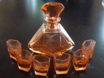 Art Deco likeurset, Jaren 30/40, Boheems glas, 1925 beschikbaar voor biedingen
