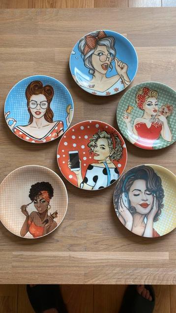 6-delig (taart-dessert-ontbijt) uniek servies 21cm beschikbaar voor biedingen