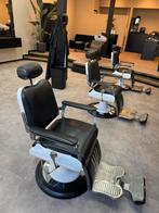 3 Nostalgia Barber Chairs – Gebruikt – Alleen als set, Ophalen, Gebruikt, Leer