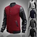 Baseball jas heren slim fit sport rode zwarte blauwe grijze, Verzenden, Nieuw