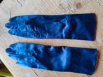 Vintage blauw satijnen gala handschoenen, Ophalen of Verzenden, Zo goed als nieuw, Carnaval