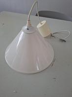 vintage metalen hanglamp wit retro jaren 80 Hema design, Gebruikt, Ophalen of Verzenden, Metaal, Minder dan 50 cm
