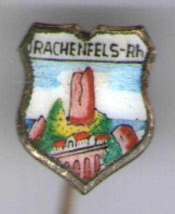 Drachenfels-Rh email op zilverkl speldje ( P_159 ) beschikbaar voor biedingen