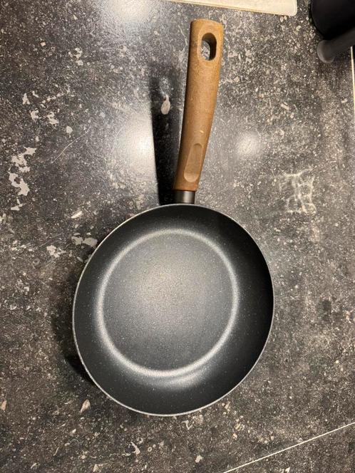 4 koekenpannen (1 incl deksel) + 1 steelpan inductie, Huis en Inrichting, Keuken | Potten en Pannen, Gebruikt, Koekenpan of Braadpan