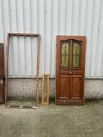 Prachtige eiken voordeur met dubbel glas, 80 tot 100 cm, Zo goed als nieuw, Buitendeur, 200 tot 215 cm