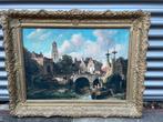 Antiek olieverfschilderij Utrecht Domtoren ChPetit, Ophalen of Verzenden