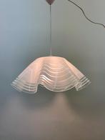 Vintage hanglamp gevouwen glas zakdoek retro jaren 70, Gebruikt, L, Glas, Minder dan 50 cm