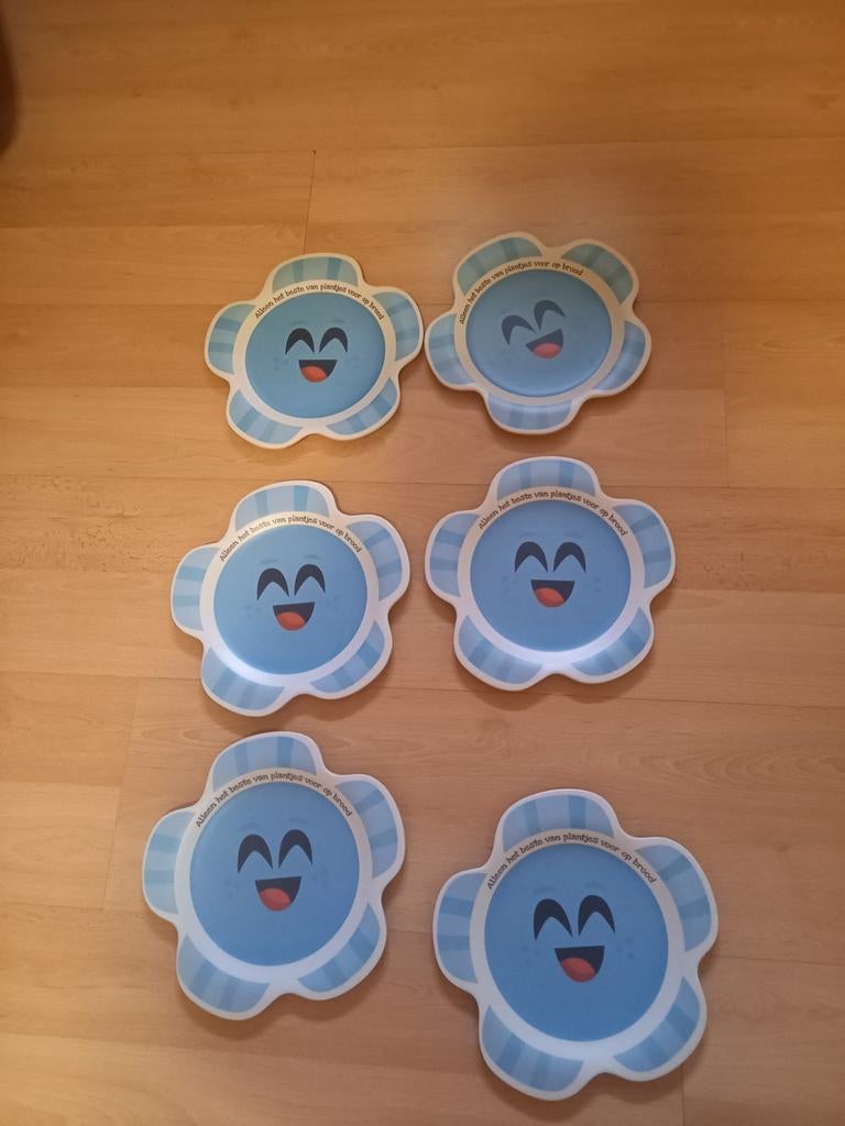 15 Nieuwe Kunststof Ontbijtbordjes - Blue Band, Ophalen of Verzenden, Nieuw