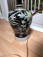 Vaaslamp met chinees dessin, Huis en Inrichting, Lampen | Vloerlampen, Ophalen, Zo goed als nieuw, Minder dan 100 cm