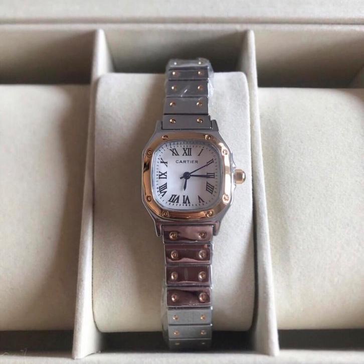 Cartier Santos Galbée small dames horloge incl box, Sieraden, Tassen en Uiterlijk, Horloges | Dames, Nieuw, Overige merken, Staal