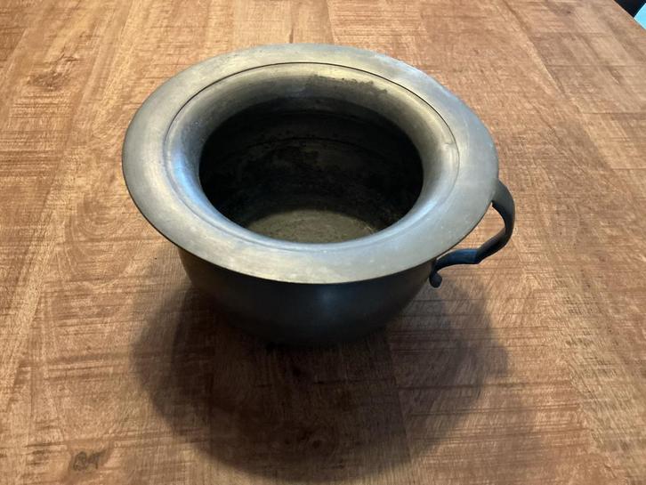 Antieke Tinnen Po of Nachtspiegel, Antiek en Kunst, Antiek | Tin, Ophalen of Verzenden
