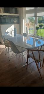 Witte hoogglans eettafel Ikea,, Huis en Inrichting, Tafels | Eettafels, Ophalen, Gebruikt
