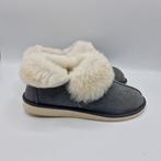 Echte schapenwollen sloffen grijs, leer/suède,antislip,mt 39, Blomwol, Nieuw, Ophalen of Verzenden, Pantoffels of Sloffen