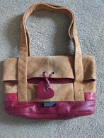 Leren Handtas met twee vakken met rits, Ophalen of Verzenden, Zo goed als nieuw, Bruin, Handtas