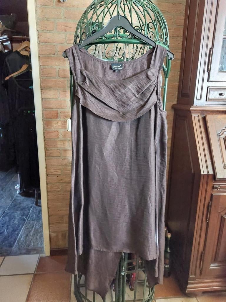 Top/Tuniek van het merk Kristina.  Maat 3 (44/46), Kleding | Dames, Grote Maten, Bruin, Verzenden, Blouse of Tuniek, Zo goed als nieuw