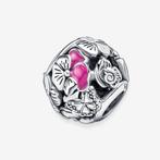 Pandora moments bedel zilver met viooltje en rose, Pandora, Ophalen of Verzenden, Zo goed als nieuw, 1 bedel