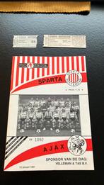 Sparta- Ajax 13 januari 1991, Tickets en Kaartjes, Sport | Voetbal, Twee personen, Januari