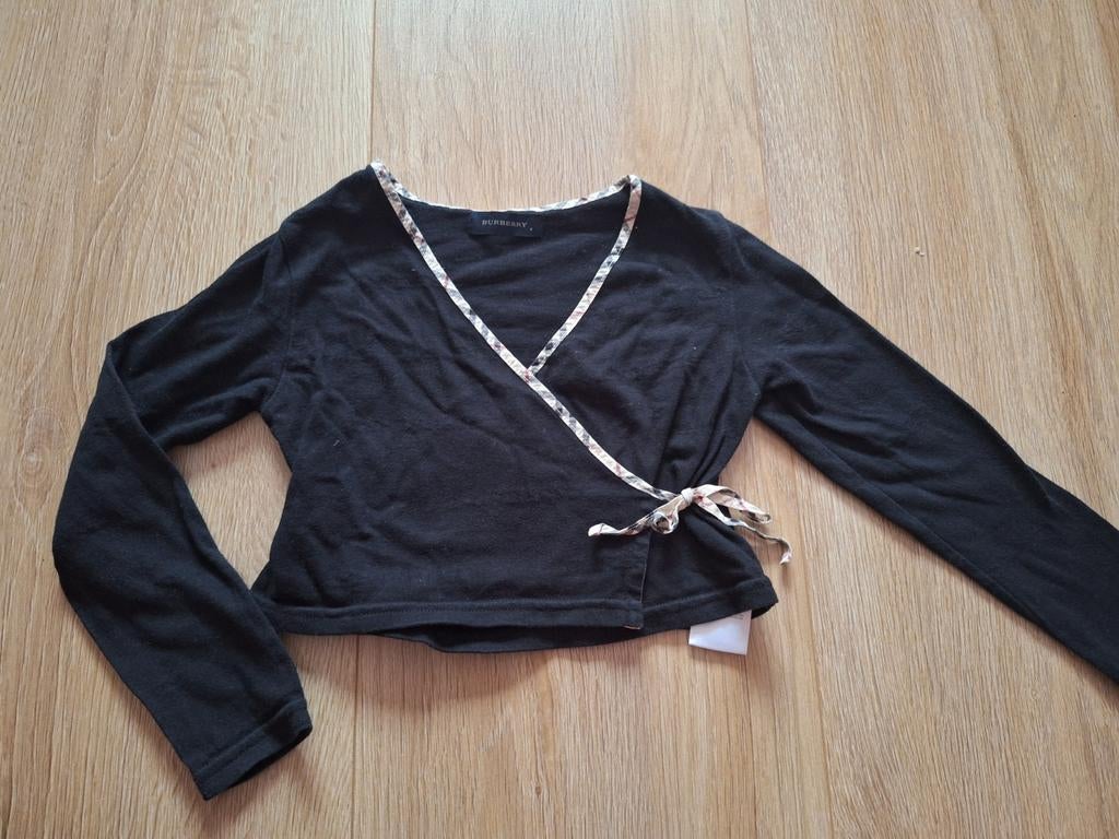 Mooie zwart overslagvestje van Burberry maat 4/104!, Kinderen en Baby's, Gebruikt, Meisje, Trui of Vest, Ophalen of Verzenden