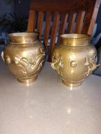 Antieke Oude bronzen vaasjes Chinees/Japans?, Ophalen of Verzenden