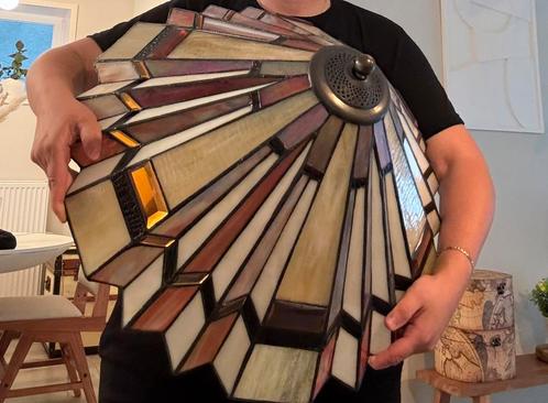 Zeer grote tiffany plafondlamp hanglamp art deco, Huis en Inrichting, Lampen | Plafondlampen, Zo goed als nieuw, Ophalen of Verzenden