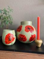 Handbeschilderde vazen set Royal Poppy ByJ&S, Overige kleuren, Nieuw, Ophalen of Verzenden, Glas