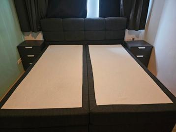 Donkergrijze boxspring 180x200 – zeer nette staat beschikbaar voor biedingen