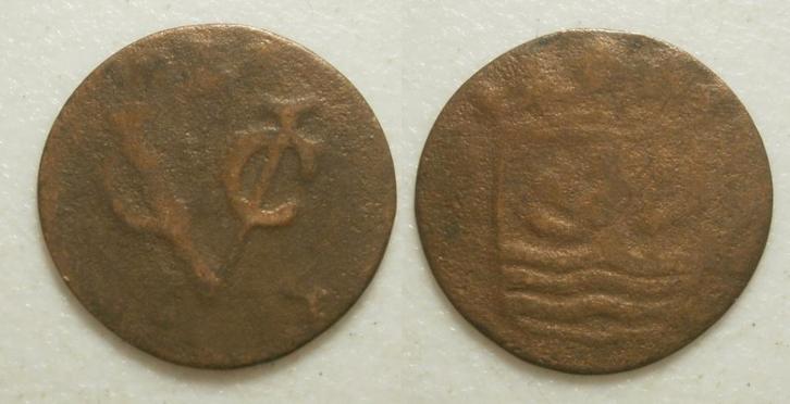 88] Zeeland VOC Duit, Postzegels en Munten, Munten | Nederland, Losse munt, 1 cent, Vóór koninkrijk, Ophalen of Verzenden